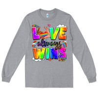 Heather Grey love always wins Long Sleeve Tee - LillyAllenDesigns