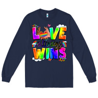 Navy love always wins Long Sleeve Tee - LillyAllenDesigns