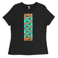 Black dinosaur brontosaurus pen wrap Ladies Tee - Artiststas