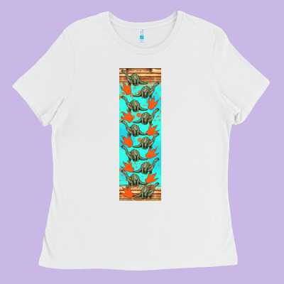 Dinosaur Brontosaurus Pen Wrap Ladies Tee Designed By Artiststas