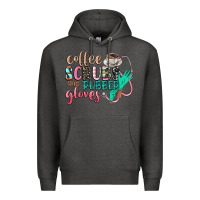 Charcoal Heather coffee scrubs and rubber gloves Premium Hoodie - CowGirlArtShop