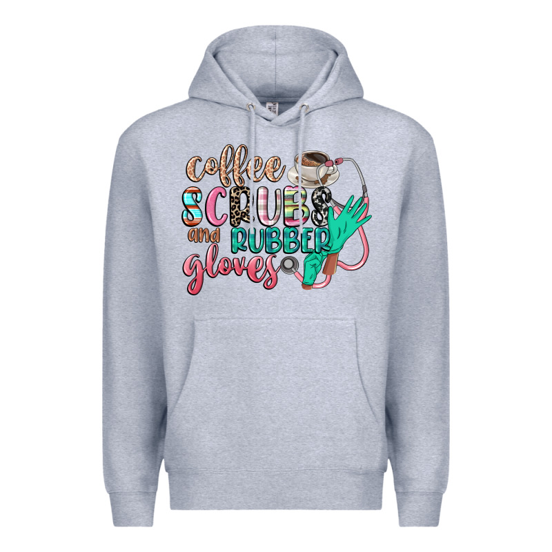 Coffee Scrubs And Rubber Gloves Premium Hoodie by CowGirlArtShop | Teevron