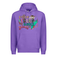 Purple coffee scrubs and rubber gloves Premium Hoodie - CowGirlArtShop