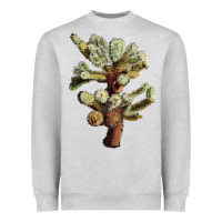 Heather Grey Cholla Tree Cactus Heavyweight Sweatshirt - LillyAllenDesigns