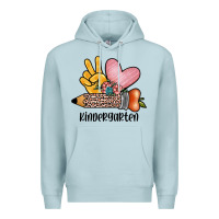 Blue Mist peace love kindergarten Premium Hoodie - JahusDesignShop