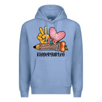 Colony Blue peace love kindergarten Premium Hoodie - JahusDesignShop