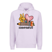 Lilac peace love kindergarten Premium Hoodie - JahusDesignShop