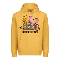 Mustard peace love kindergarten Premium Hoodie - JahusDesignShop