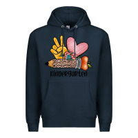 Navy peace love kindergarten Premium Hoodie - JahusDesignShop