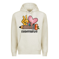 Oatmeal Heather peace love kindergarten Premium Hoodie - JahusDesignShop