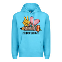 Ocean Blue peace love kindergarten Premium Hoodie - JahusDesignShop