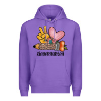 Purple peace love kindergarten Premium Hoodie - JahusDesignShop