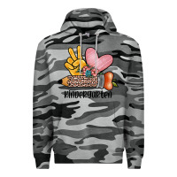 Slate Camo peace love kindergarten Premium Hoodie - JahusDesignShop