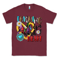 Burgundy teaching is a work of heart Classic Tee - NancyCooperArtShop