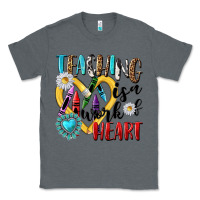 Charcoal Heather teaching is a work of heart Classic Tee - NancyCooperArtShop