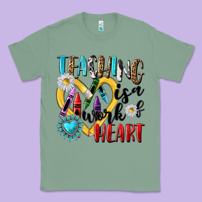 Teaching Is A Work Of Heart Classic Tee Designed By Nancycooperartshop