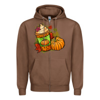 Chestnut Fall pumpkin coffee Zipper Hoodie - NancyCooperArtShop