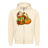 Sandshell Fall pumpkin coffee Zipper Hoodie - NancyCooperArtShop