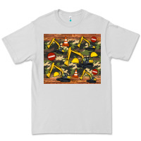 Dove Grey excavator camouflage Premium Tee - Artiststas
