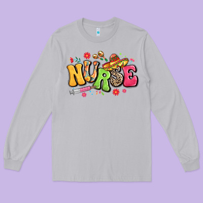 Mexican Spanish Nurse Long Sleeve Tee Designed By Lillyallendesigns