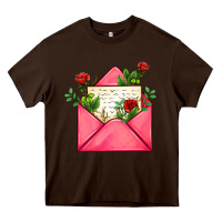 Chocolate Brown pink letter Heavy Core Tee - AdoDesignShop