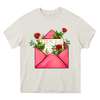 Cream pink letter Heavy Core Tee - AdoDesignShop