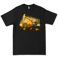 Black excavator cactus sunflower sunset Premium Tee - Artiststas