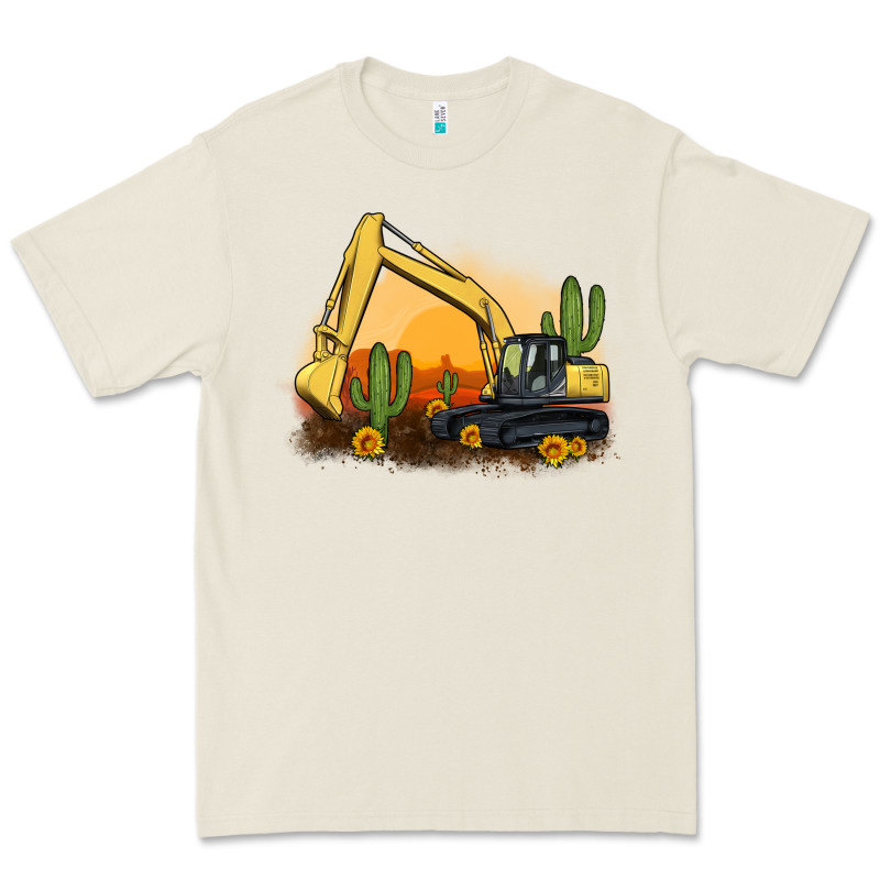 Excavator Cactus Sunflower Sunset Premium Tee by Artiststas | Teevron