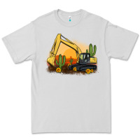 Dove Grey excavator cactus sunflower sunset Premium Tee - Artiststas