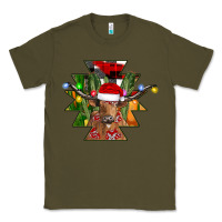 Army Green longhorn Aztec Christmas Classic Tee - CowhideDigitalArt