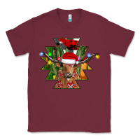 Burgundy longhorn Aztec Christmas Classic Tee - CowhideDigitalArt