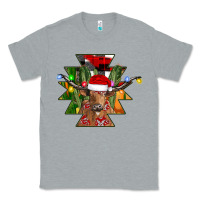 Heather Grey longhorn Aztec Christmas Classic Tee - CowhideDigitalArt
