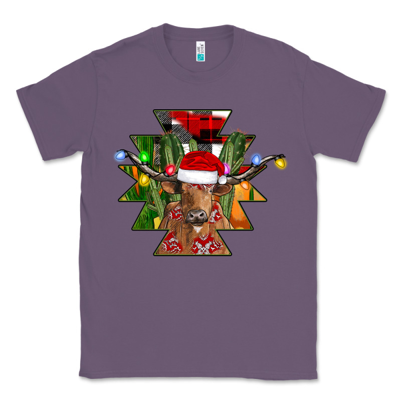 Longhorn Aztec Christmas Classic Tee by CowhideDigitalArt | Teevron