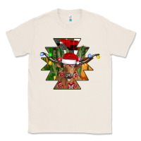 Natural longhorn Aztec Christmas Classic Tee - CowhideDigitalArt