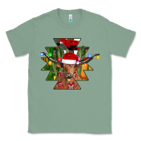 Sage longhorn Aztec Christmas Classic Tee - CowhideDigitalArt