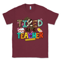 Burgundy tired as a teacher Classic Tee - NancyCooperArtShop