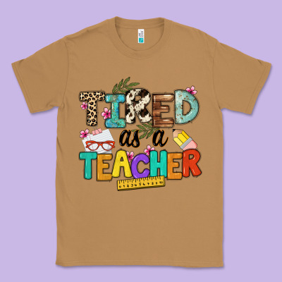 Tired As A Teacher Classic Tee Designed By Nancycooperartshop