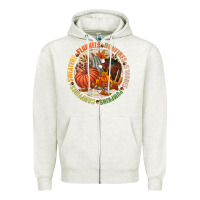Oatmeal Heather Bonfires flannels smores campfires pumpkin Zipper Hoodie - NancyCooperArtShop