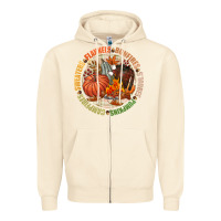 Sandshell Bonfires flannels smores campfires pumpkin Zipper Hoodie - NancyCooperArtShop
