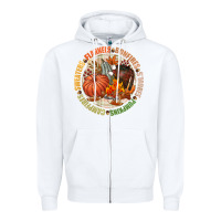 White Bonfires flannels smores campfires pumpkin Zipper Hoodie - NancyCooperArtShop