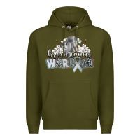 Army Green brain cancer warrior Premium Hoodie - CowGirlArtShop