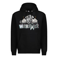 Black brain cancer warrior Premium Hoodie - CowGirlArtShop
