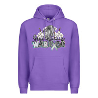 Purple brain cancer warrior Premium Hoodie - CowGirlArtShop