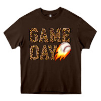 Chocolate Brown game day baseball Heavy Core Tee - JahusDesignShop