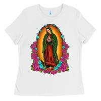 White our lady of guadalupe Ladies Tee - JahusDesignShop