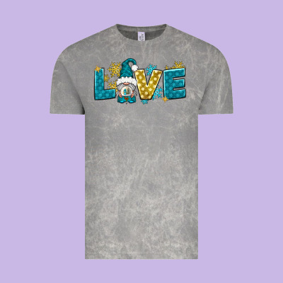 Love Winter Gnome Vintage Tee Designed By Nancycooperartshop