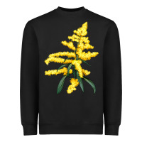 Black Botanical Goldenrod Heavyweight Sweatshirt - LillyAllenDesigns