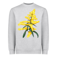 Heather Grey Botanical Goldenrod Heavyweight Sweatshirt - LillyAllenDesigns