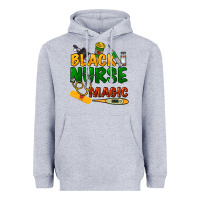 Heather Grey Black Nurse magic Heavyweight Hoodie - HowdyJamesFarm