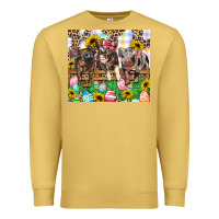 Antique Gold easter farm animals Happy Easter Day Premium Sweatshirt - CowGirlArtShop